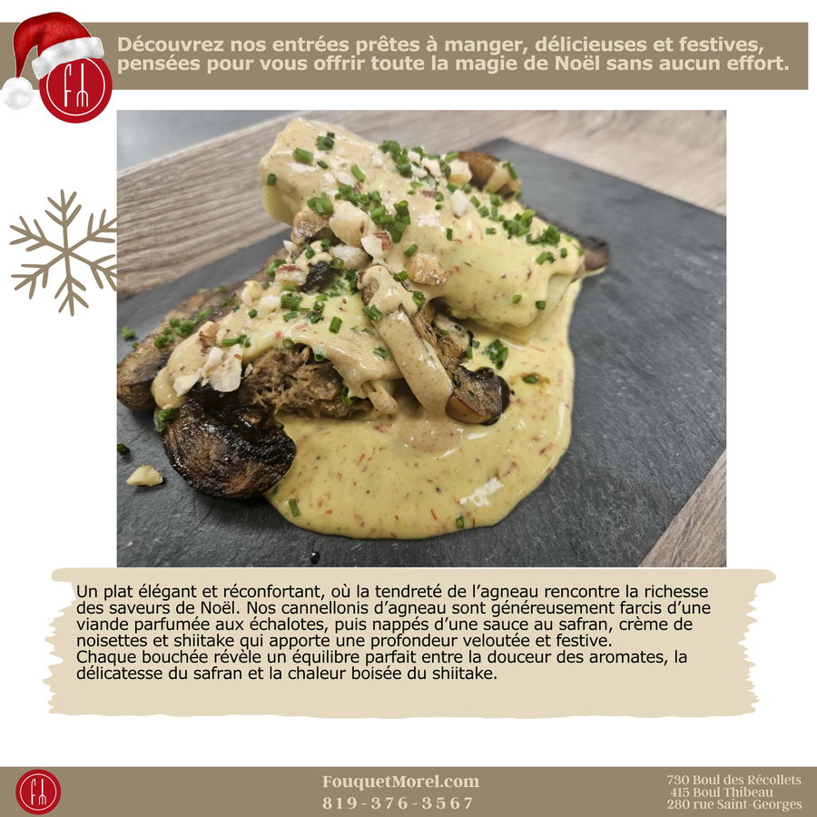 Cannelloni d’agneau aux échalotes
