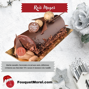 Bûche Rois Mages (chocolat et vanille)