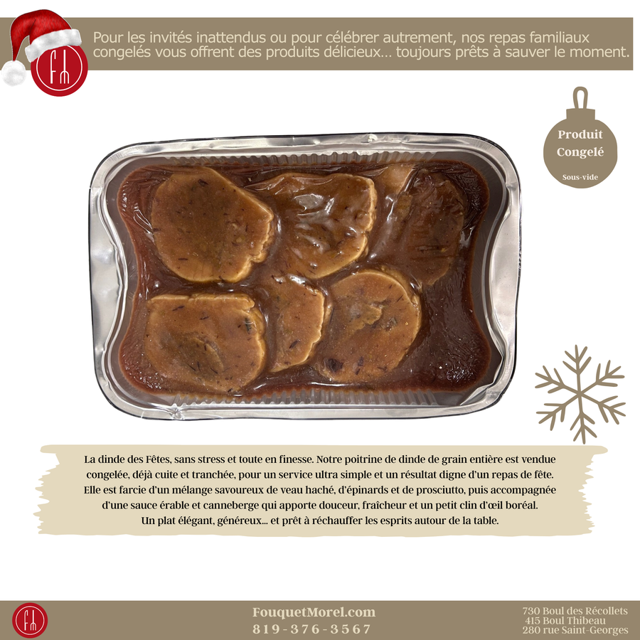 Plat de rôti de dinde farci, sauce aux canneberges (CONGELÉ)
