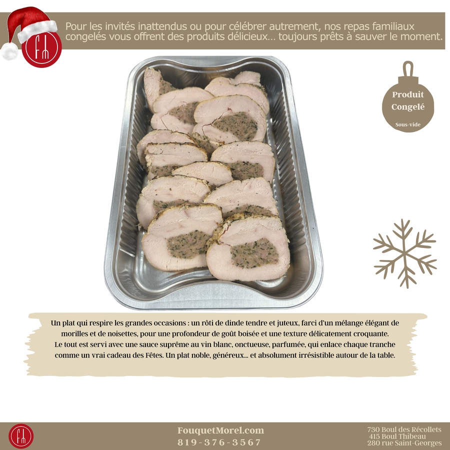 Plat de rôti de dinde aux morilles (congelé)