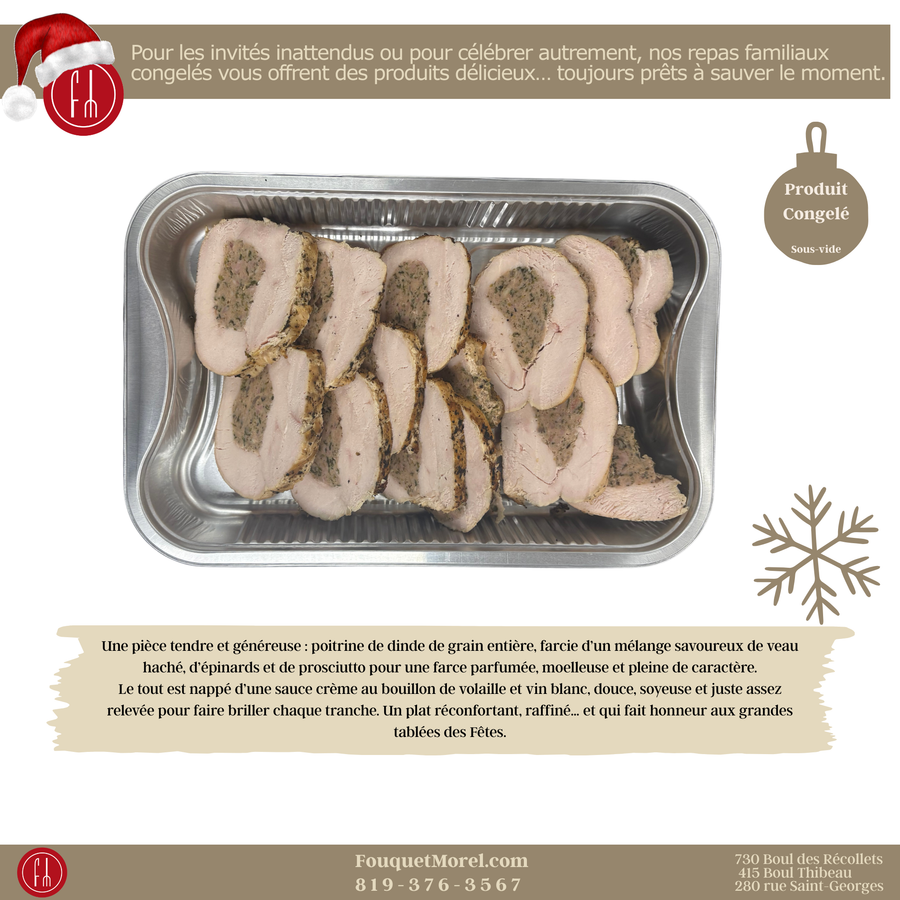 Plat de rôti de dinde farci traditionnel (congelé)