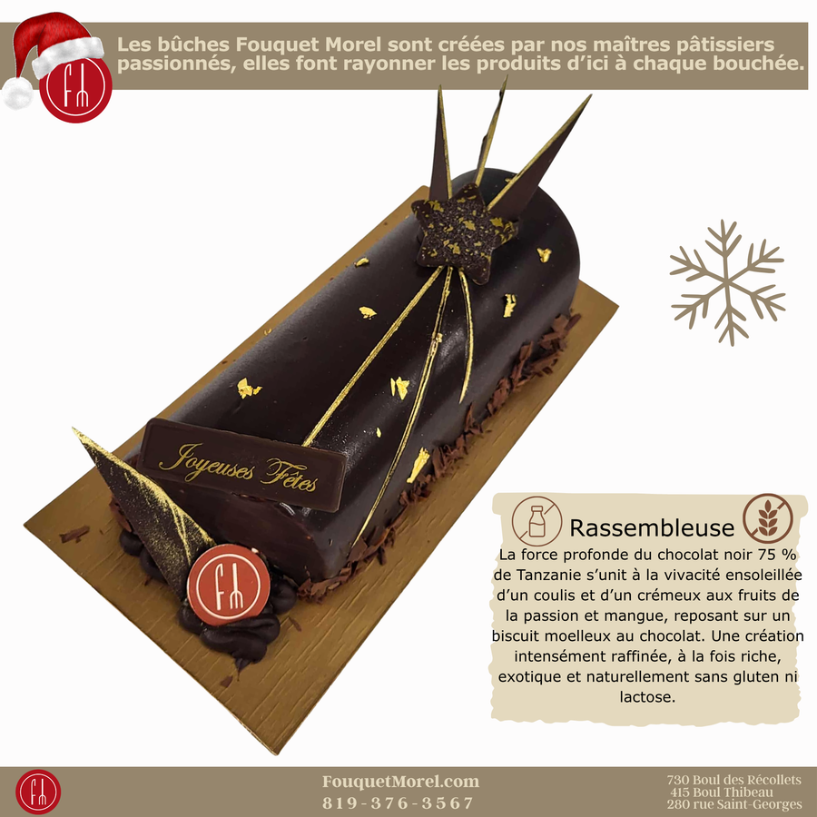 Bûche Rassembleuse  (sans lactose, sans gluten)